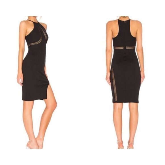 NBD by Revolve Pacify Black Ribbed Cut Out High Neckline Dress Size XS - Picture 1 of 8